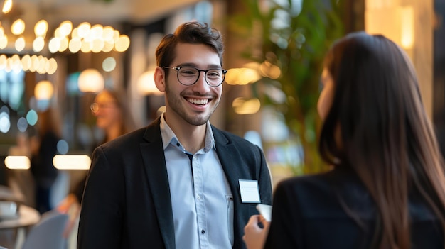 Photo a hotel manager greeting and assisting guests with a warm smile