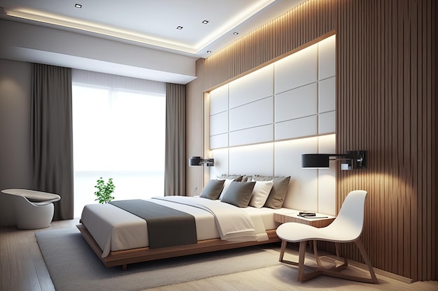 Hotel rooms interior design and wall decor