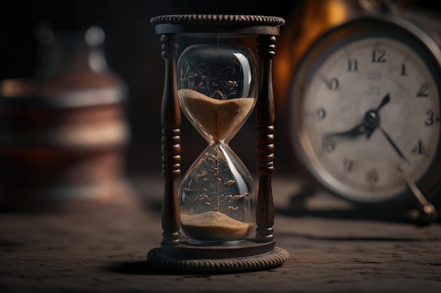 Hourglass Closeup Incredibly Detailed Sharpen Details Generative AI