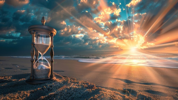 Photo hourglass sunset