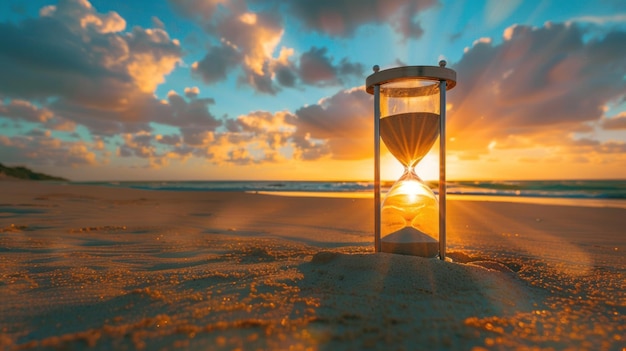 Photo hourglass sunset