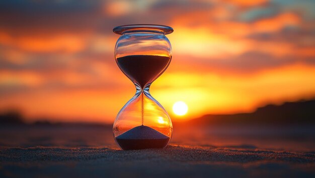 Photo hourglass sunset