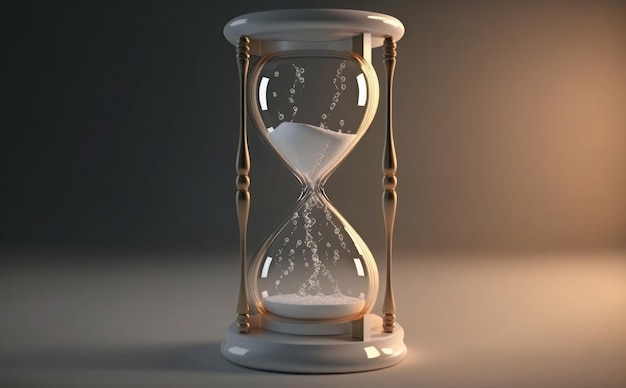 A hourglass with the word sand on it