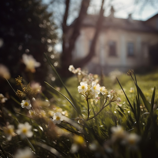 A house in the background with a house in the background