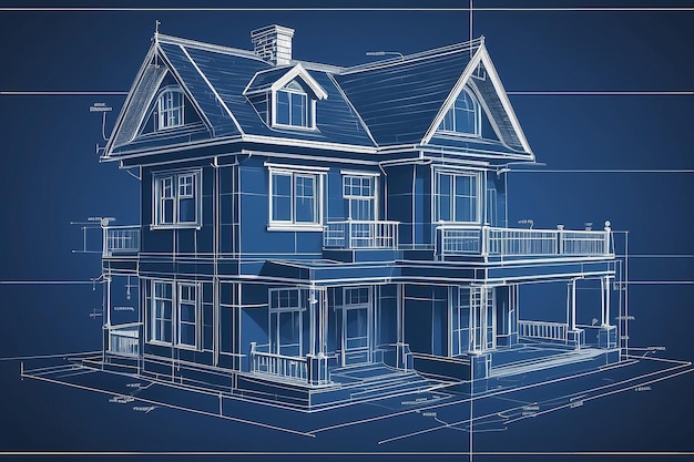 House blueprint with dimensions vektor icon illustation