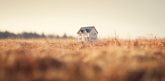 house buildings are blurred in the field in the style of bokeh