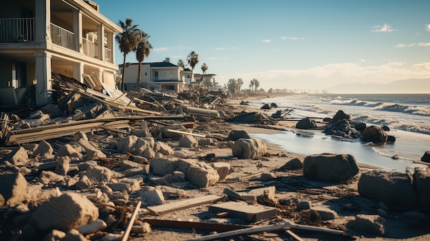 House destroy by natural disaster