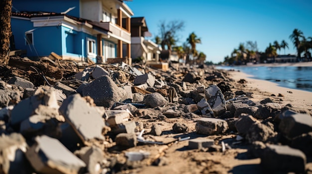 House destroy by natural disaster