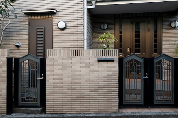 Photo house entrance japan with fence