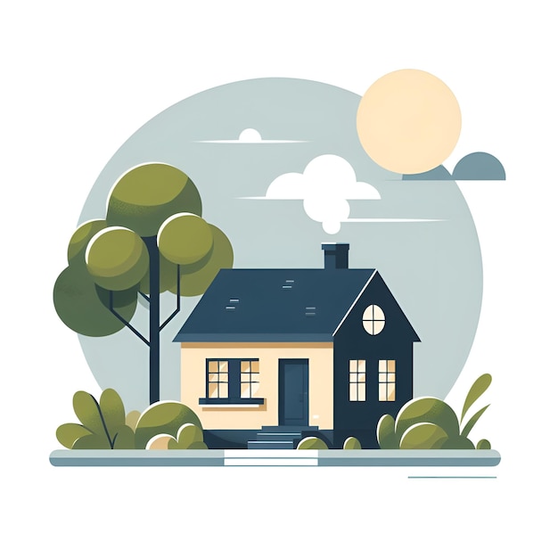 House icon background Illustration of the front view of a small house Simple design