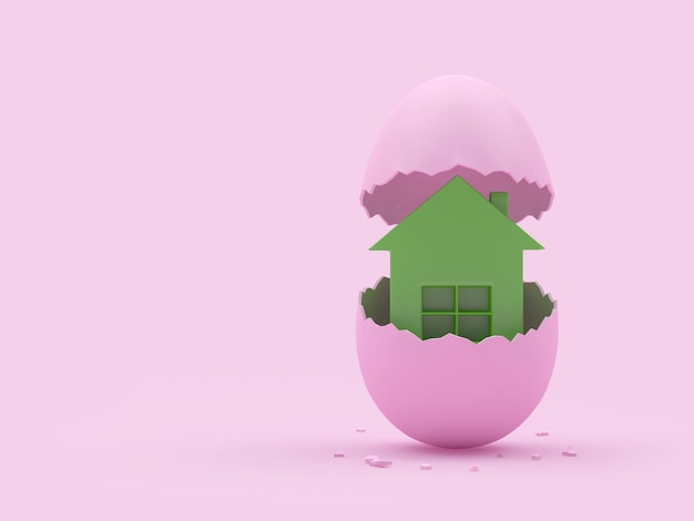 House icon in a broken eggshell