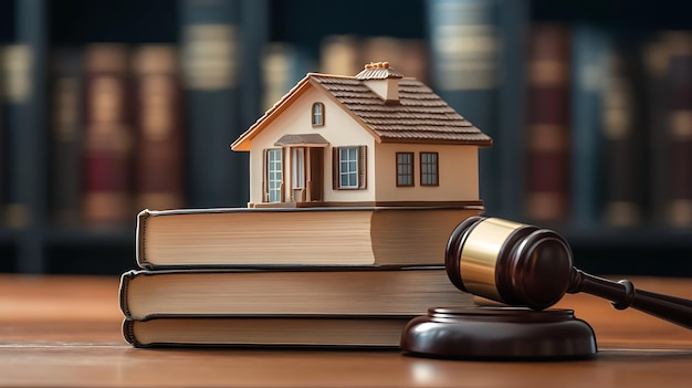 Photo a house is on top of a stack of books