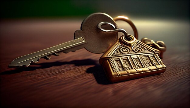 House key on keychain Generative Ai