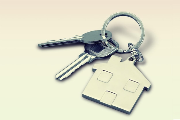 House keys on light background