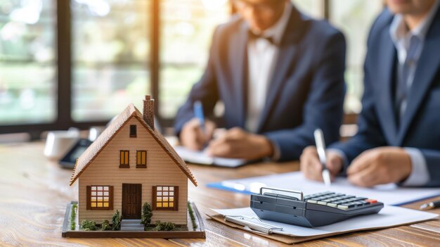 The house model on desk