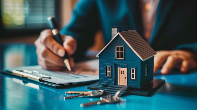 The house model on desk