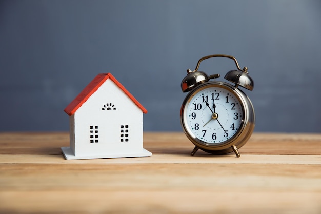 House model with clock