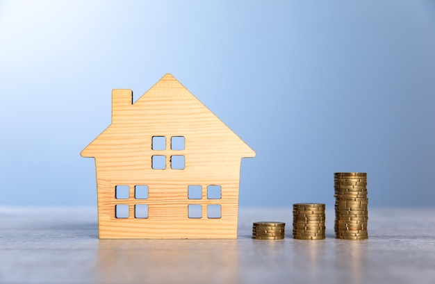 House model with coins