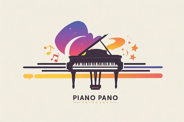 House Piano Logo Vector Design