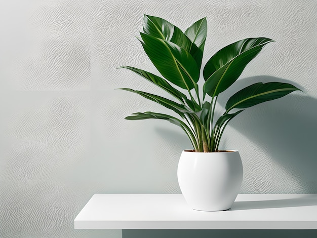 House plant in pot isolated in white bright background decorative indoor plant AI generated image