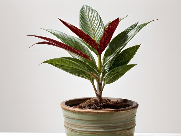 House plant in pot isolated in white bright background decorative indoor plant AI generated image