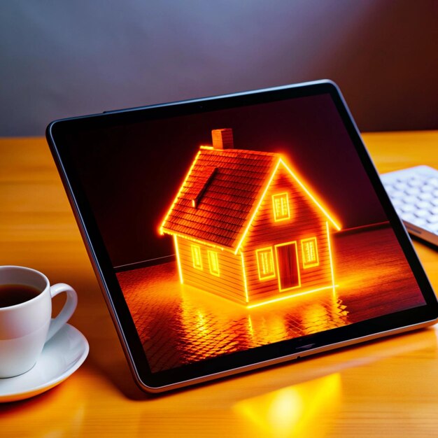 a house on a screen with a house on the screen