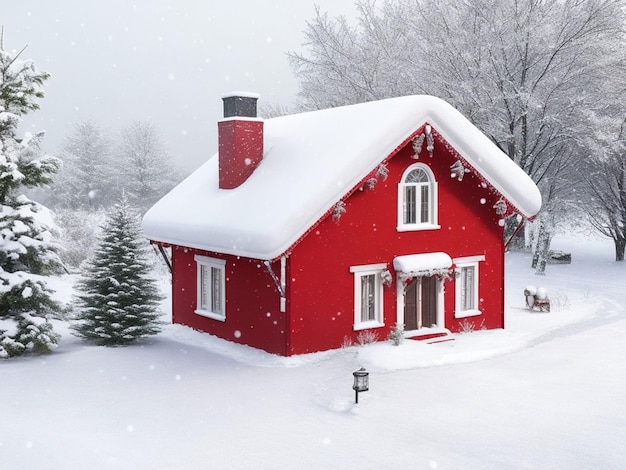 house in snow for winter holidays merry charismas