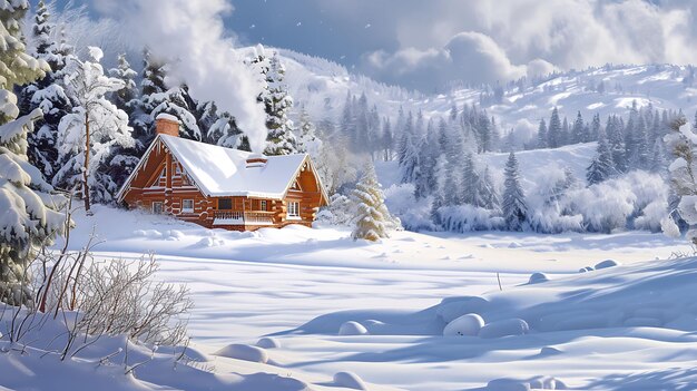 a house in the snow