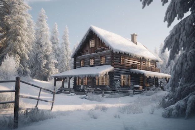 A house in the snow