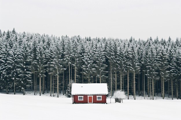 Photo a house in the snow