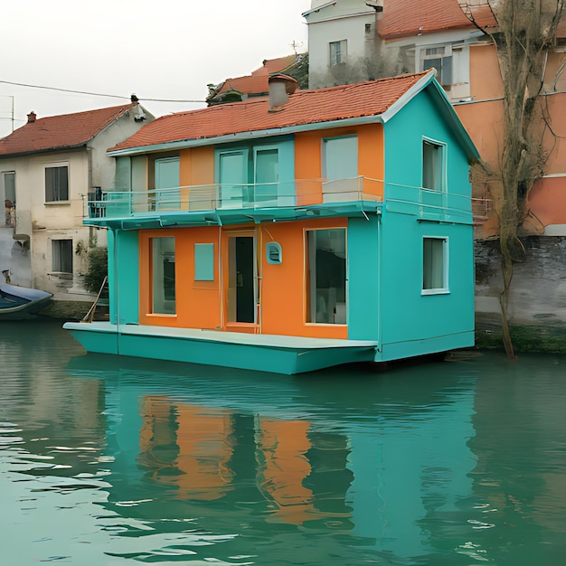 a house that has the word quot blue quot on the front