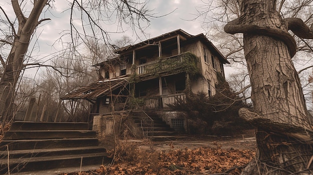 House that is sitting in the woods