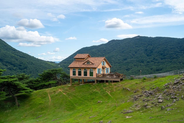 House on top of a mountain in South Korea