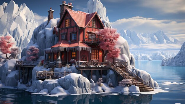 house winter HD wallpaper photographic image