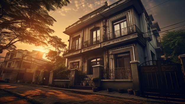 a house with a balcony and a balcony