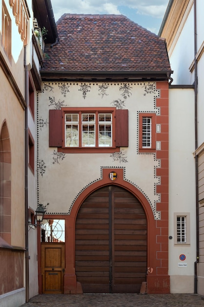 House with beautiful windows and door in basel switzerland