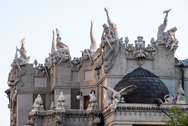 House with Chimaeras or Horodecki House in Kyiv centre Ukraine capital top view Build during 19011902 architector Wladyslaw Horodecki sculptor Emilio Sala Art Nouveau style