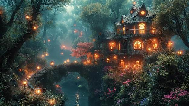 a house with a fairy tale book on the front