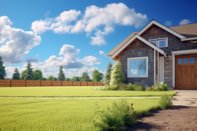 a house with a fence and a driveway