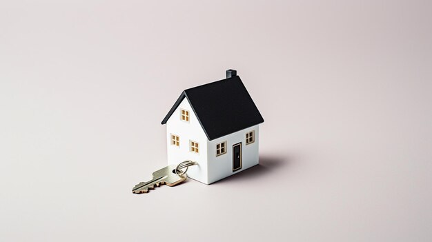 a house with a key and a key