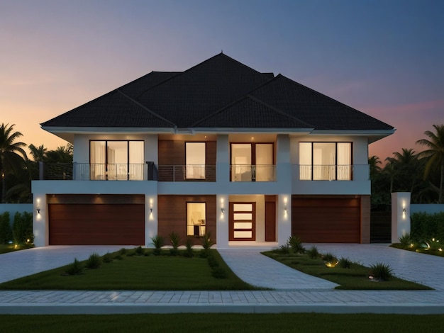 a house with a large front porch and a large window