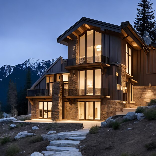 A house with a large window that says the word whistler on it