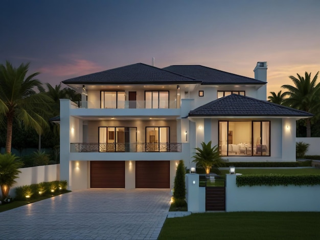 a house with a pool that has a balcony and a balcony with a view of the ocean