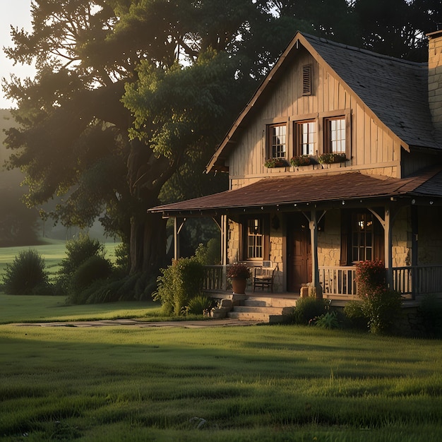 a house with a porch and a porch with a porch on the side