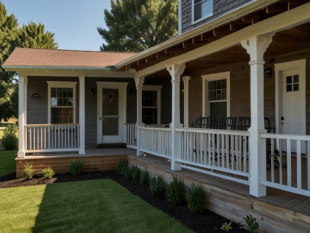 a house with a porch that has a porch with a porch that says  the house