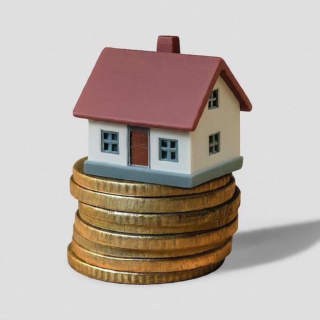 Photo a house with a red roof and a house with a house on the top