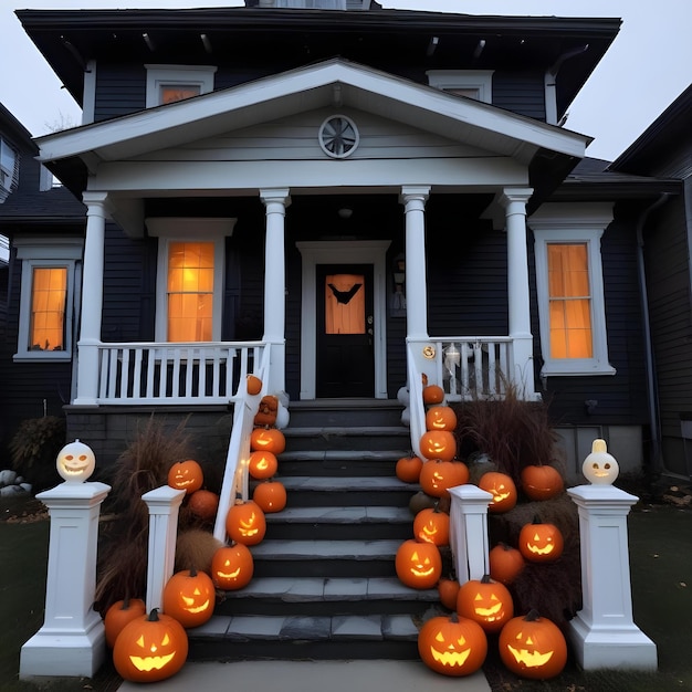 Photo a house with a sign that says  halloween  on it