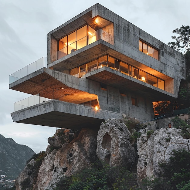 a house with a staircase that has a glass roof on it