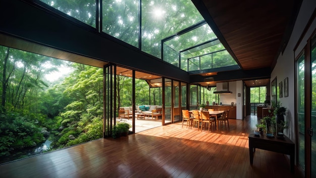 A house with a view of the forest