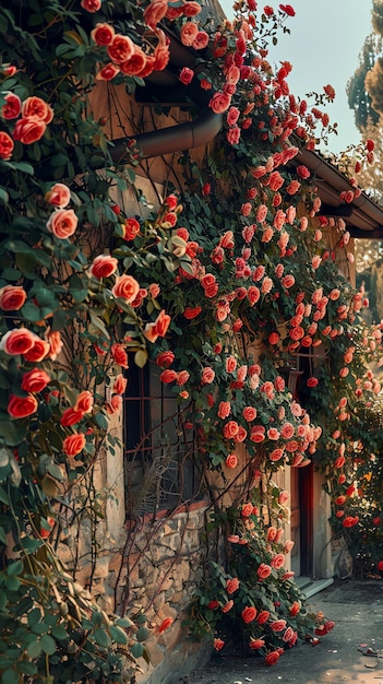 a house with a window that says  rose  on the outside